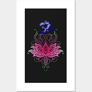 OM: Lotus Rangoli Posters and Art